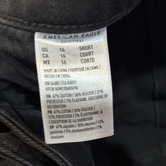 American Eagle Next Level Stretch Black Women's Jeans 16s - Picture 10 of 11